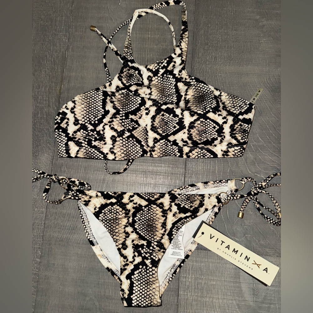 NWT Vitamin A Python Print Bikini Size Small/6